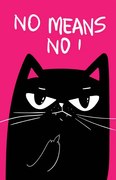 Ilustratie Black Cat with grumpy face. saying, Marianna Pashchuk