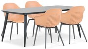 Tuinset 4 personen 180 cm Kunststof Oranje Lifestyle Garden Furniture Lissabon/Vienna