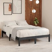 vidaXL Bedframe massief hout grijs 120x190 cm 4FT Small Double