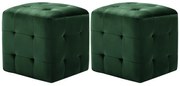 vidaXL Poef 2 st 30x30x30 cm fluweel groen