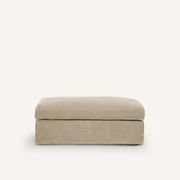 Voetenbank in stonewashed dik linnen, Néo Kinkajou