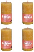 Bolsius Stompkaarsen Shine 4 st rustiek 130x68 mm honinggeel