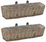 vidaXL Balkonbakken 2 st 60 cm wicker met PE-voering