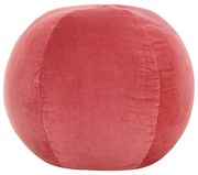 vidaXL Poef 50x35 cm katoenfluweel roze