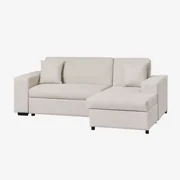3-zits Slaapbank Met Rechter Chaise Longue In Stof Umay Stof Crème Beige - Sklum