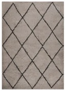 vidaXL Vloerkleed shaggy hoogpolig 120x170 cm beige en antracietkleur