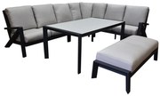 Fortaleza dining hoek loungeset 6 delig antraciet aluminium