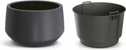 Prosperplast Heos Bloempot -Ø 39 cm - Antraciet - Incl. inzet