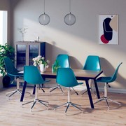 vidaXL Eetkamerstoelen draaibaar 6 st polypropeen turquoise