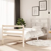 vidaXL Bedframe massief grenenhout wit 90x200 cm