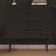 Tenzo Cocktail Moderne Wandkast Black - 106x40x107cm.