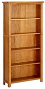 vidaXL Boekenkast met 5 schappen 70x22x140 cm massief eikenhout