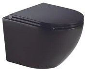 QeramiQ Cyclone Wandclosetpack - 37x52cm - diepspoel - cycloneflush - spoelrandloos - softclose zitting - mat zwart 1936845