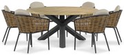 Tuinset Ronde Tuintafel 6 personen 160 cm Aluminium/wicker Grijs  Lifestyle Garden Furniture Nice/Rockville