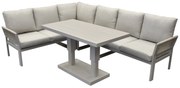 Saigon lounge dining set 5 delig verstelbare tafel latte zand