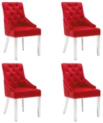 vidaXL Eetkamerstoelen 4 st fluweel wijnrood