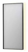 INK SP32 spiegel - 40x4x80cm rechthoek in stalen kader incl indir LED - verwarming - color changing - dimbaar en schakelaar - geborsteld metal black 8410005