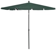 vidaXL Parasol met paal 210x140 cm groen