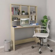 vidaXL Bureau met schappen 110x45x157cm bewerkt hout sonoma eikenkleur