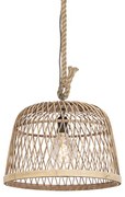 Landelijke hanglamp touw met rotan - Calamus