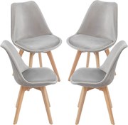 Set 4 Synk Fluwelen Stoelen