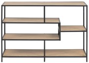 Open Boekenkast Staal Met Eiken - 114x35x78cm.