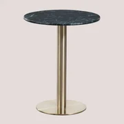Ronde Bartafel In Marmer Cosmopolitan Groen Marmer & Ø60 Cm & Champagne Goud - Sklum