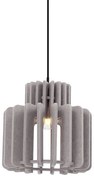 Retro hanglamp zwart met taupe kap - Felt Retro E27 rond Binnenverlichting Lamp