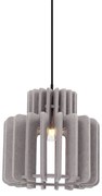 Retro hanglamp zwart met taupe kap - Felt