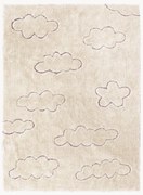 Handgeweven kindervloerkleed Clouds met hoog-laag effect, wasbaar