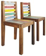 vidaXL Eetkamerstoelen 2 st massief gerecycled hout