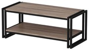 Homemania Salontafel Lesa 102x45x40 cm zwart en walnootkleurig