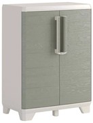 Keter Tuinkast laag Wood Grain 97 cm crème en taupe