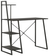 vidaXL Bureau met schappen 102x50x117 cm zwart