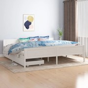 vidaXL Bedframe met 2 lades massief grenenhout wit 200x200 cm