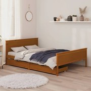 vidaXL Bedframe met 2 lades massief grenenhout honingbruin 140x200 cm