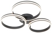 Plafondlamp zwart incl. LED 3-staps dimbaar 3-lichts - Navara