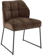 Goossens Eetkamerstoel Ronnie roze stof leuning, elegant chic