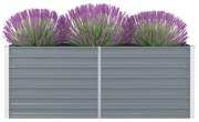 vidaXL Plantenbak verhoogd 160x80x45 cm gegalvaniseerd staal grijs