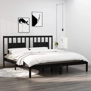 vidaXL Bedframe massief hout zwart 180x200 cm 6FT Super King