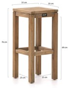 Barset ROUGH | 8 personen | Tuinset teakhout | 9-delig | Kees Smit Tuinmeubelen