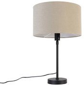 Tafellamp zwart verstelbaar met kap lichtbruin 35 cm - Parte Design E27 rond Binnenverlichting Lamp