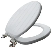 GO by Van Marcke Stripe toiletzitting in MDF softclose 435x375 mm wit met gegroefde strepen YFM1