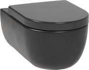 Clou Hammock hangtoilet met quickrelease en softclose toiletbril mat zwart