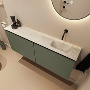 Mondiaz Ture DLux toiletmeubel 120cm army met wastafel ostra rechts zonder kraangat