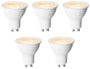 Set van 5 GU10 3-staps dimbare LED lampen 6W 430 lm 2000 - 6000K