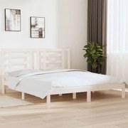 vidaXL Bedframe massief hout wit 180x200 cm 6FT Super King