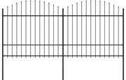 vidaXL Tuinhek met speren bovenkant (1,5-1,75)x3,4 m staal zwart