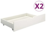 vidaXL Bedlades 2 st massief grenenhout wit