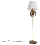 Vloerlamp goud 145 cm met plisse kap wit 45 cm - Botanica Landelijk E27 Binnenverlichting Lamp